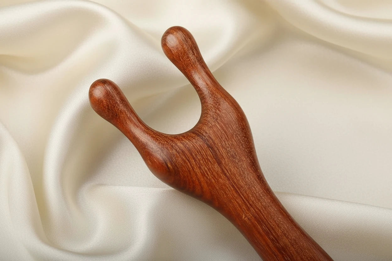 Wooden Massage Comb Wide Tooth Gua Sha Hair Comb for Scalp Massaging