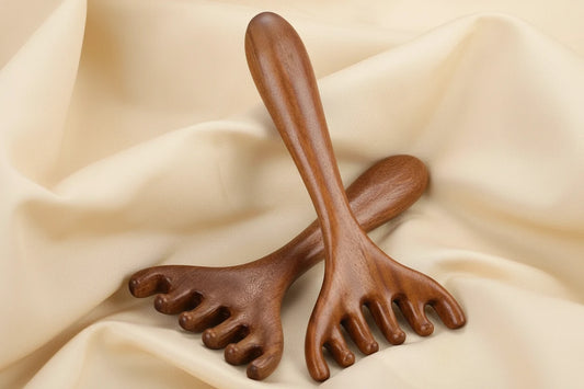 Wooden Massage Comb Wide Tooth Gua Sha Hair Comb for Scalp Massaging